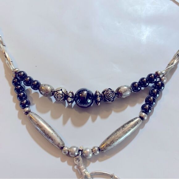 Dream Catcher Necklace w/ Hematite & Sterling Silver Beads 16” Gorgeous - Picture 6 of 7